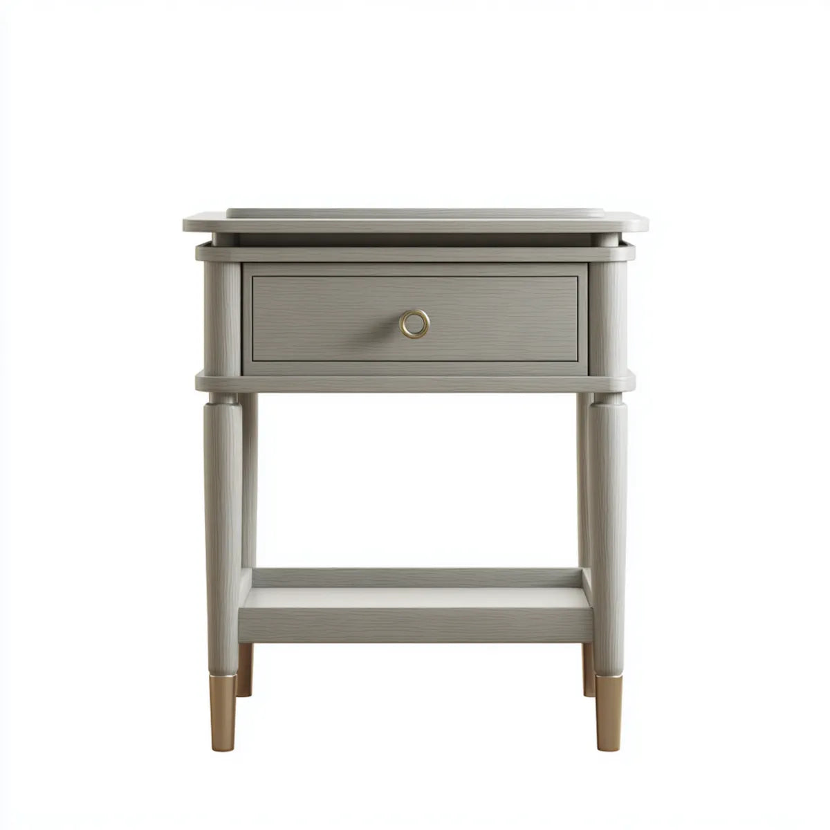 Table de chevet avec tiroir gris clair 50 x 40 x 65 cm en MDF rectangulaire