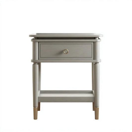 Table de chevet avec tiroir gris clair 50 x 40 x 65 cm en MDF rectangulaire